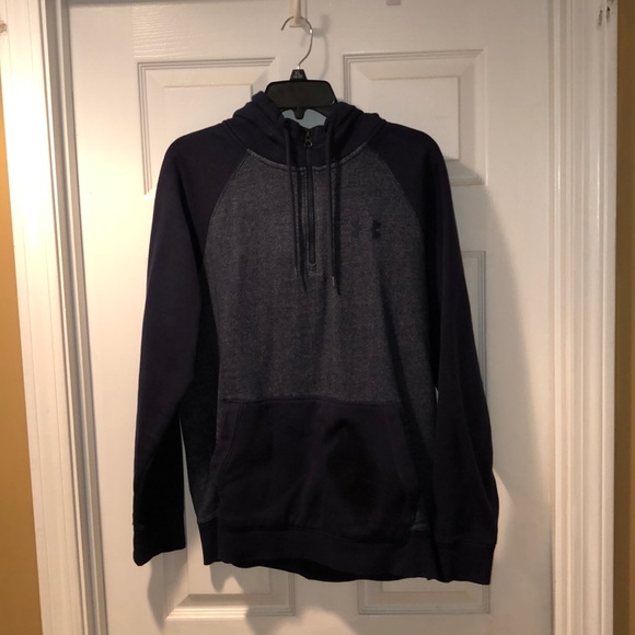 Navy Blue Quarter Zip Hoodie - Picture 1 of 4